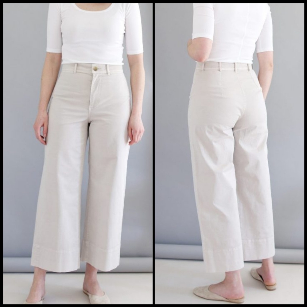 Everlane The Lightweight Wide Leg Crop Chino in Sand